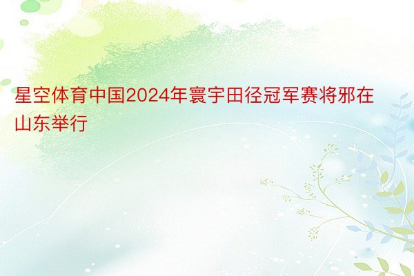 星空体育中国2024年寰宇田径冠军赛将邪在山东举行