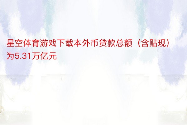 星空体育游戏下载本外币贷款总额（含贴现）为5.31万亿元